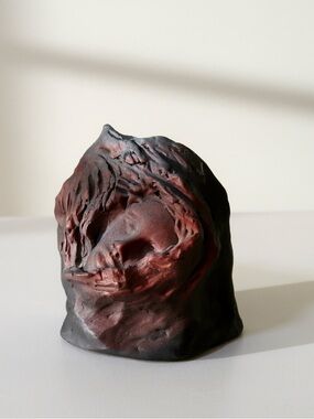 Unique One of a kind Small Handmade Ceramic Detailed Face Sculpture Bust